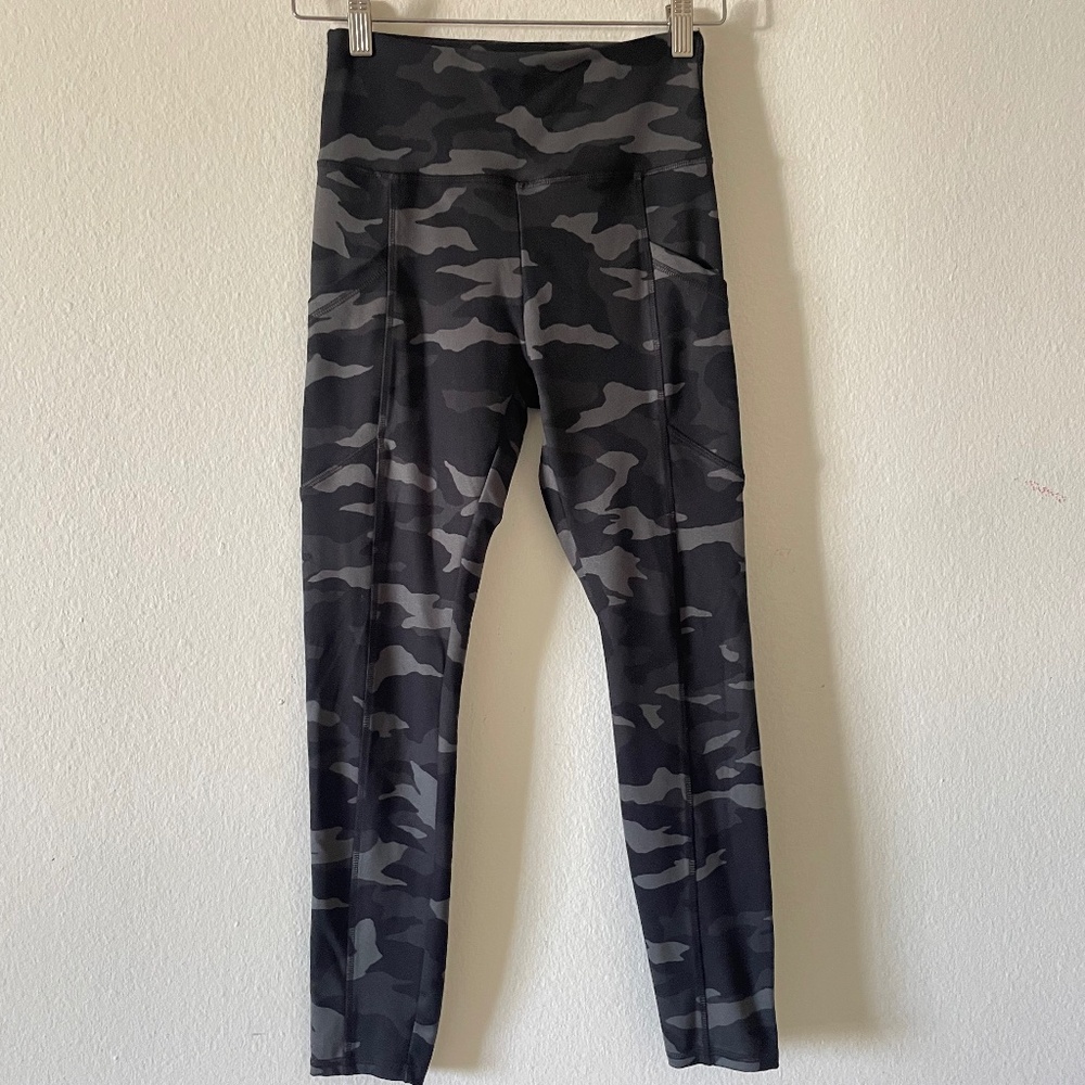 Balance Collection Luxe High Rise Athletic Leggings Black/Grey Size Small